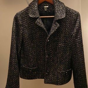 Black/Gold Sparkle Blazer Sweater